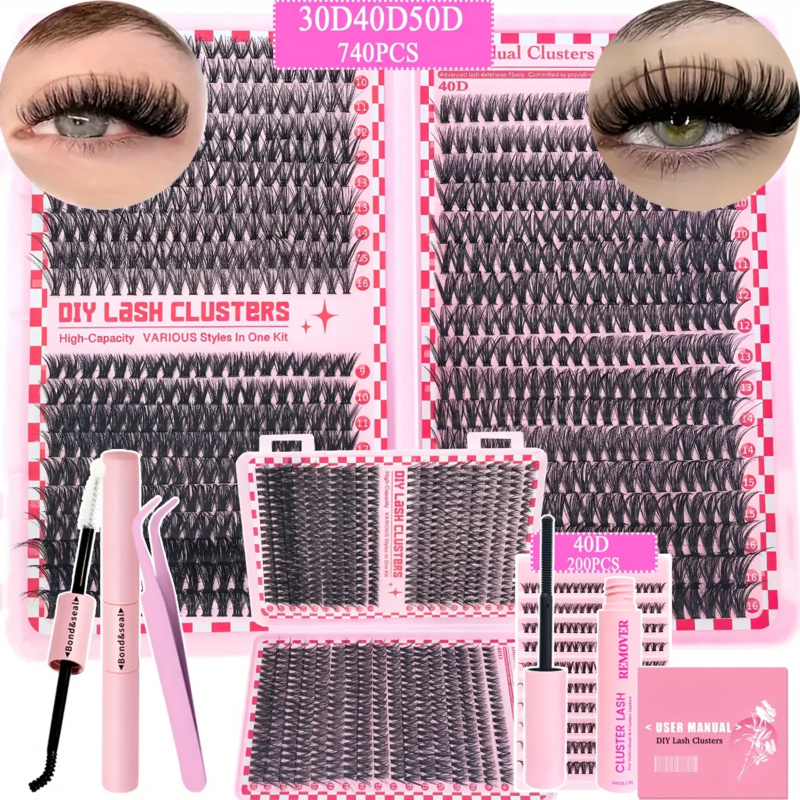 740/200pcsCluster Eyelash Exte - đánh giá và giá Eyelash Extension Equipment
